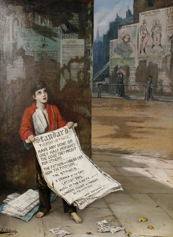 Augustus e.mulready A London news boy France oil painting art